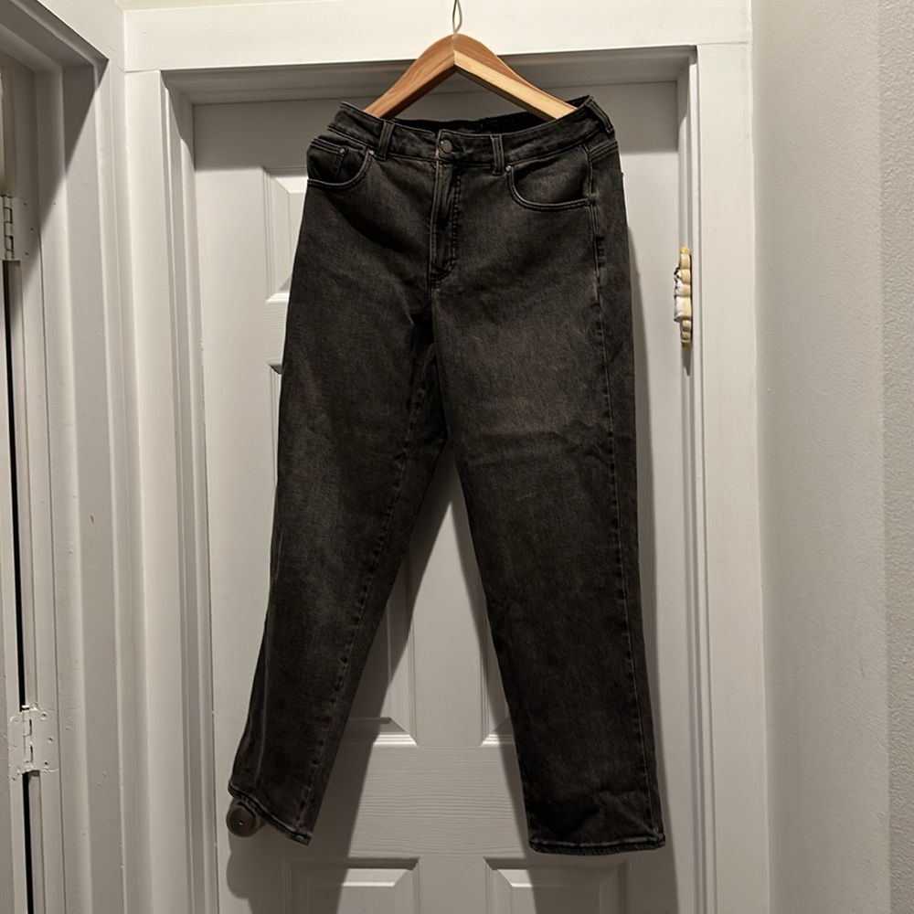 Universal Standard NWT Donna High Rise Curve Stonewash Black Straight Jeans 10